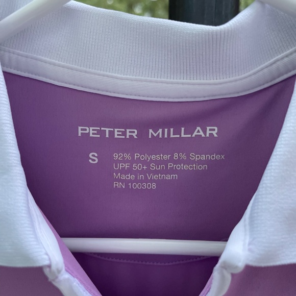 Women’s Peter Millar Chrissie short sleeve golf polo, small,lavender purple polo - Picture 3 of 15